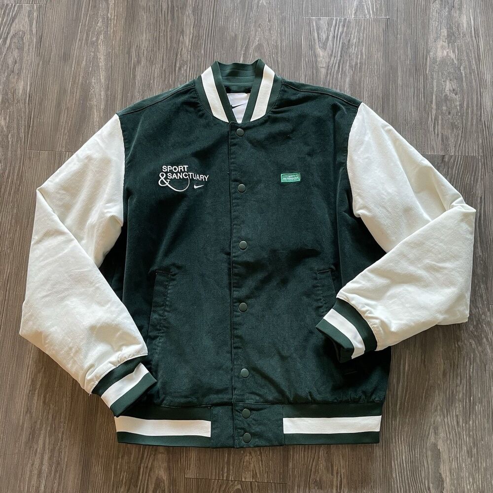 Nike Sport Sanctuary Wellness Dept. Jacket Green Corduroy FB9972-397 Men’s Sz M